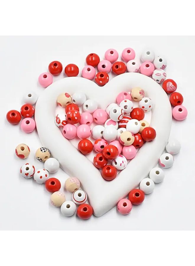 20pcs Mixed Random Patterns Wooden Beads For DIY Jewelry Crafts Decor - Image 1